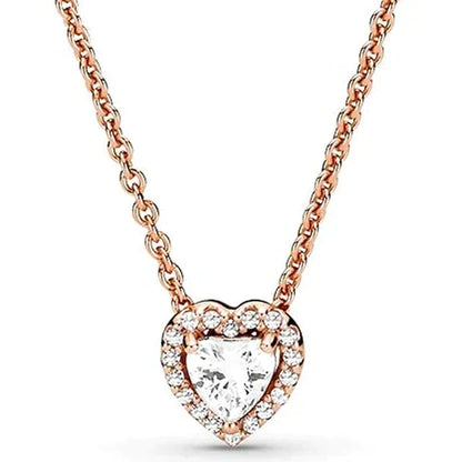 Neue 925 Sterling Silber Zeitlose Eleganz Schneeflocke akzentuierte kreisförmige Herzen Collier Halskette für beliebte Perlen Charm DIY Schmuck