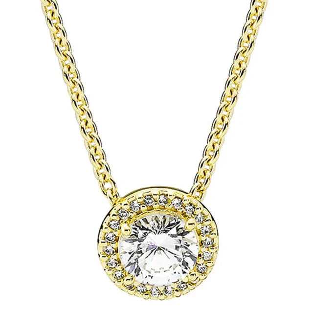 Neue 925 Sterling Silber Zeitlose Eleganz Schneeflocke akzentuierte kreisförmige Herzen Collier Halskette für beliebte Perlen Charm DIY Schmuck