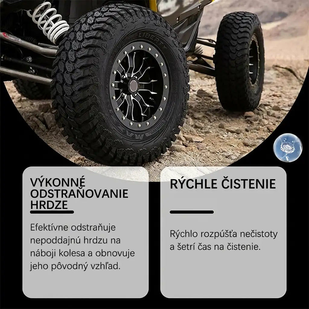 Priemyselný odstraňovač hrdze. Čistiaci prostriedok na odstraňovanie hrdze v automobilovom priemysle, pre stroje a zariadenia.